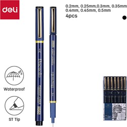 Finenolo fineliners zwart, set 7 stuks