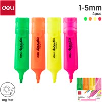 Deli Accentio markeerstift beitelpunt, set à 4 fluo kleuren-2