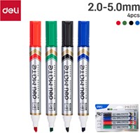 Deli MATE Whiteboardmarker beitelpunt 2-5mm  assorti set à 4 stuks-2