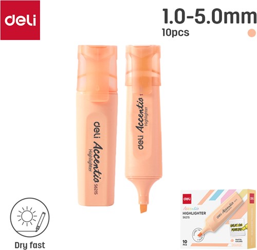 Deli Accentio markeerstift beitelpunt 1–5 mm pastel oranje-2