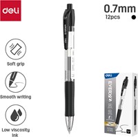 Deli EVERYU balpen met drukknop 0,7 mm zwart