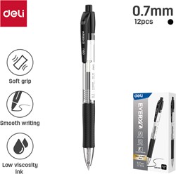 Deli EVERYU balpen met drukknop 0,7 mm zwart