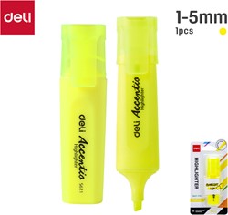 Deli Accentio markeerstift beitelpunt 1–5 mm fluo geel blister à 1 stuk