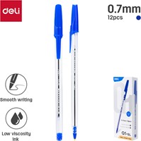 Deli balpen met dop 0,7 mm blauw