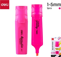 Deli Accentio markeerstift beitelpunt 1–5 mm fluo roze blister à 1 stuk