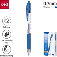 Deli EVERYU balpen met drukknop 0,7 mm blauw