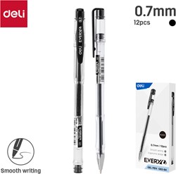 Deli EVERYU gelpen met dop 0,7 mm zwart