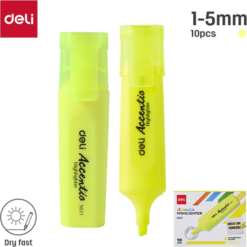 Deli Accentio markeerstift beitelpunt 1–5 mm fluo geel