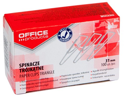 Paperclips driehoekig, 31 mm, 100 stuks