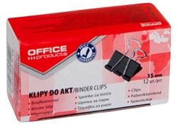 Papierklemmen Foldback 15 mm, 12 stuks