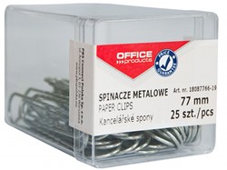 Metalen paperclips, 77mm, bakje met 25 stuks