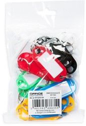 Sleutellabel, 50x20 mm, 20 stuks, diverse kleuren