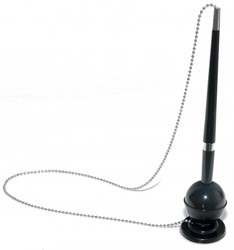 Balpen aan metalen ketting, staand, zelfklevend