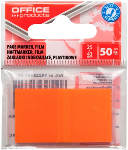 Indextabs 25mmx43mm, 50 stuks, oranje neon