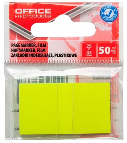 Indextabs 25mmx43mm, 50 stuks, geel neon