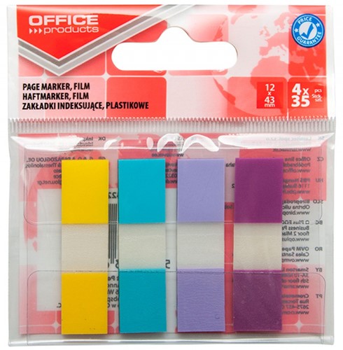 Indextabs 12x43 mm, 4x35 kleuren