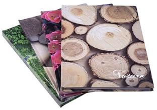 Notitieboek A5 geruit 5x5mm, 96 vel, assortie natuur (pak à 10 stuks)
