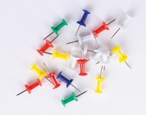 Gekleurde punaises, bakje met 50 stuks, assorti kleuren-3