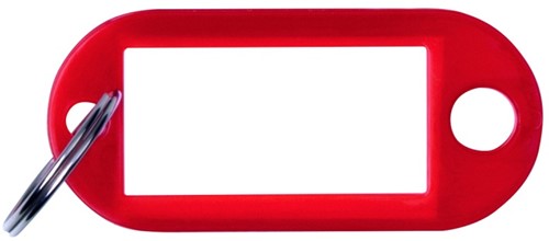 Sleutellabel, 50x20 mm, 10 stuks, rood
