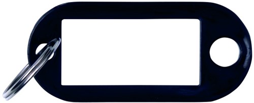 Sleutellabel, 50x20 mm, 10 stuks, zwart