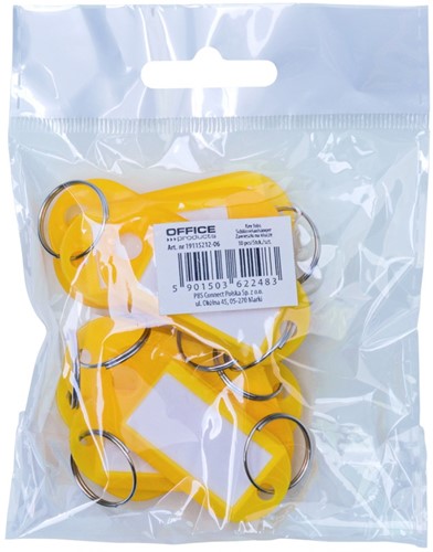 Sleutellabel, 50x20 mm, 10 stuks, geel-2