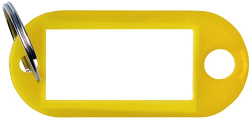 Sleutellabel, 50x20 mm, 10 stuks, geel
