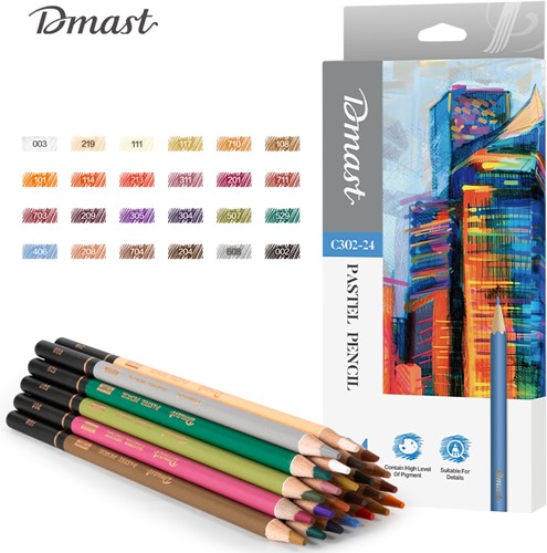 Dmast pastel potloden 24 kleuren