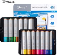 Dmast aquarelpotloden 3mm 48 kleuren in blik