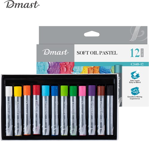 Dmast soft olie pastels 12 kleuren doos