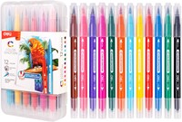 Deli Color Emotion viltstift duo tip 12 kleuren