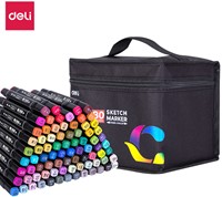 Deli Color Emotion Sketchmarkers 1+6mm lijndikte, 80 kleuren