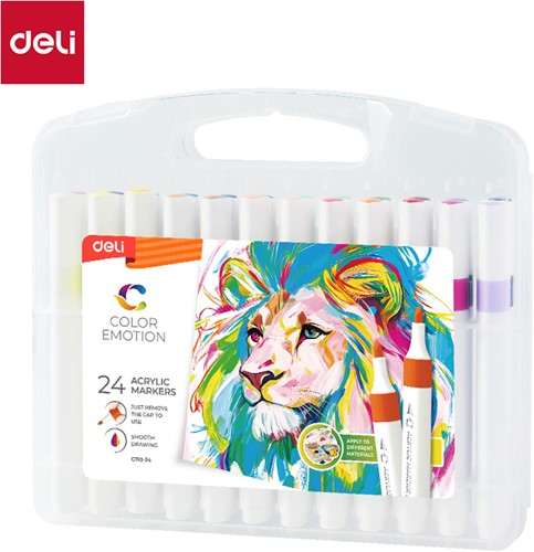 Deli Color Emotion acrylmarker set 24 kleuren