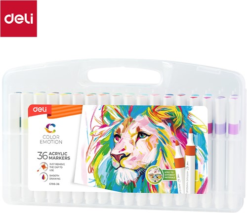 Deli Color Emotion acrylmarker set 36 kleuren