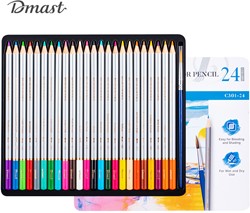 Dmast aquarelpotloden 3mm 24 kleuren in blik