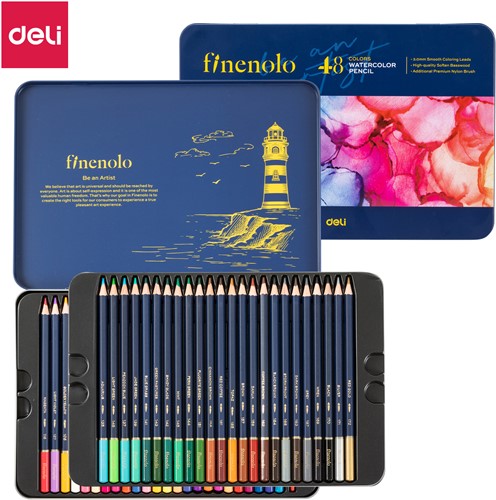 Finenolo aquarelpotloden 48 kleuren in metalen box
