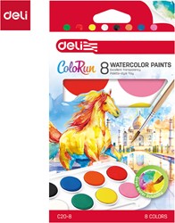 Deli ColoRun waterverf 8 kleuren