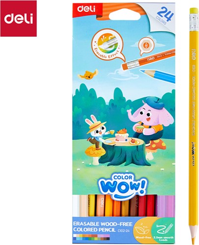 Deli Color WOW houtvrije kleurpotloden 24 kleuren
