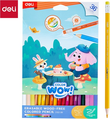 Deli Color WOW houtvrije kleurpotloden 36 kleuren