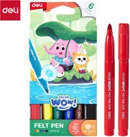 Deli Color WOW viltstiften 6 kleuren/doos