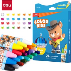 Deli Color Kids waskrijt 24 kleuren doos