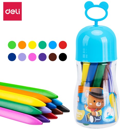 Deli Color Kids plastic krijt 12 kleuren/koker