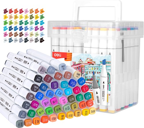 Deli Color Emotion sketchmarkers 1+7mm tip 48 kleuren