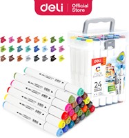 Deli Color Emotion sketchmarkers 1+6.5mm tip 24 kleuren