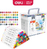 Deli Color Emotion sketchmarkers 1+6.5mm tip 60 kleuren