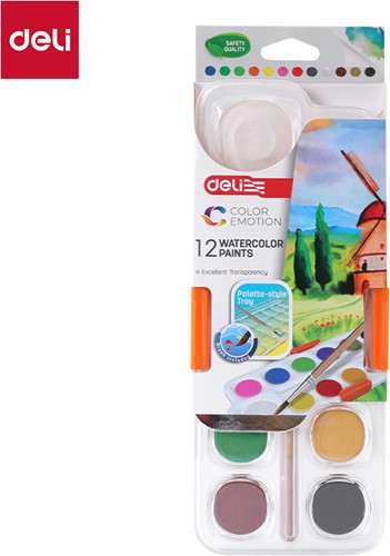 Deli Color Emotion waterverf 12 kleuren