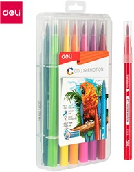 Deli Color Emotion afwasbare viltstiften 12 kleuren/box