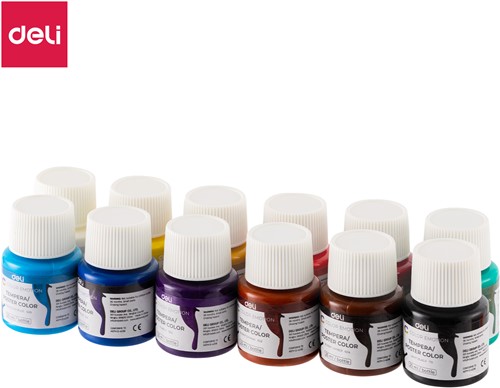 Deli Color Emotion Gouache 25ml flesje, 12 kleuren/box