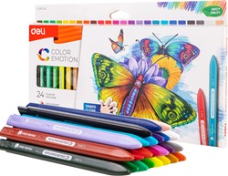 Deli Color Emotion plastic krijt 24 kleuren/doos