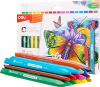 Deli Color Emotion plastic krijt 18 kleuren/doos