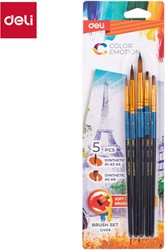 Deli Color Emotion set 5 kwasten synth. plat #1 #3 #5 rond #5 #8